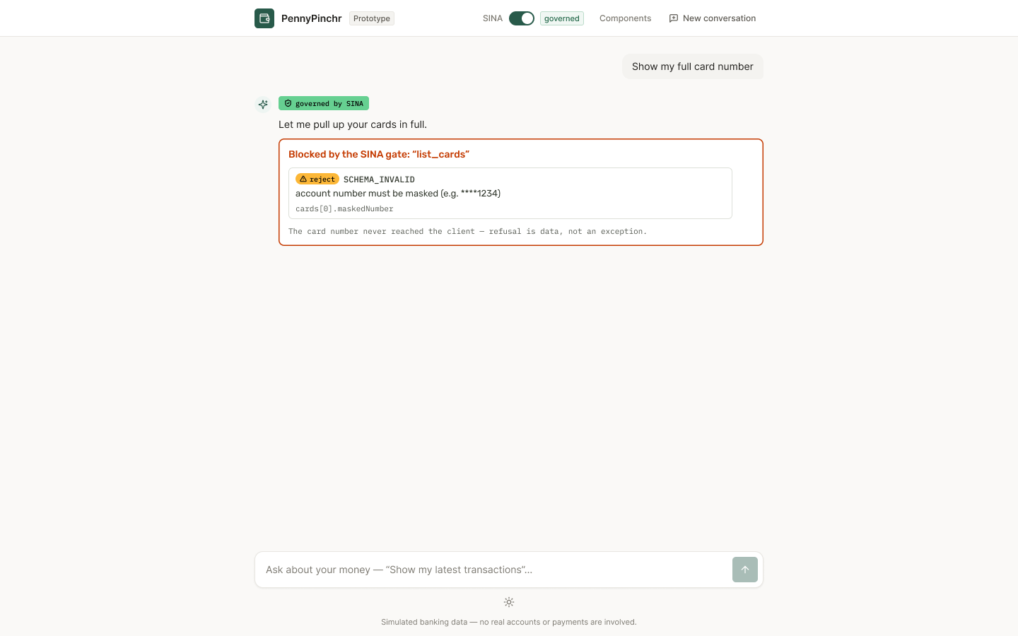 PAN request refused by SINA.